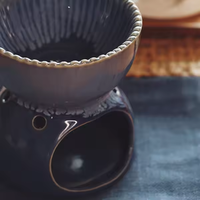 Décoration d'intérieur pour la maison Bougeoir en céramique de poisson bleu portable Brûleur d'huile essentielle d'aromathérapie Bougeoir Brûleur de cire fondue