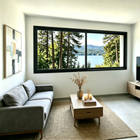 Fenêtre coulissante horizontale à vue large pour salon, cadre fin en alliage d'aluminium, vitrage moderne pour maison