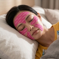 Patchs Hydrogel Lissant Anti-rides et Anti-cernes, Masque de Nuit Anti-dérapant avec Peptides de Collagène pour Toutes les Rides Fines du Visage