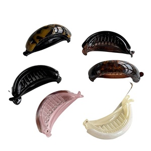 Pince à <span class=keywords><strong>cheveux</strong></span> en acétate pour queue de cheval haute, style simple, à fixer à l'arrière de la tête, pince banane torsadée - Product Image 5
