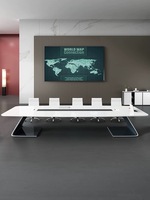 Table de réunion de conférence moderne en bois Mobilier de bureau avec panneau Style bois pour les écoles