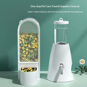 Distributeur automatique de nourriture et d'eau pour hamster - Grande capacité, anti-fuite, en plastique, design mignon pour hamsters - Product Image 1