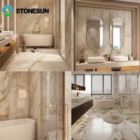 StoneSun Italien Calacatta Gold Marmorplatte für Innenwandverkleidung Kücheninsel Arbeitsplatte Bodenfliese Waschtisch