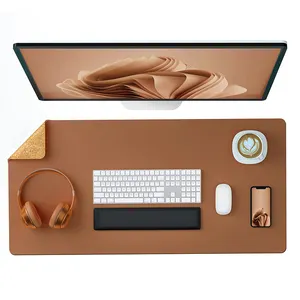 Protecteur d'ordinateur de bureau en cuir PU personnalisé double face, grand, surdimensionné, antidérapant, tapis de bureau en cuir