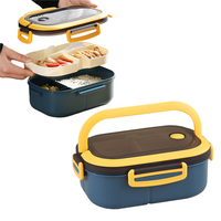Lonchera Bento de 1200 ml con Asa, Apta para Microondas y Lavavajillas, con Bolsa, Tazón para Sopa, Impresión Opcional, MOQ Bajo, Logotipo Personalizado, Regalo