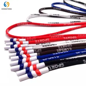 Dây Rút Hình Tròn Vải Dệt Hoa Nylon Polyester Đầu Cuối Bằng Nhựa Có Logo Thương Hiệu Tùy Chỉnh Hỗ Trợ