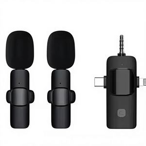 Microphone sans fil <span class=keywords><strong>Aidi</strong></span> <span class=keywords><strong>3</strong></span> en 1, micro-cravate avec connecteur Type C pour caméras de tournage vidéo, téléphones mobiles, iPad pour TikTok - Product Image 1