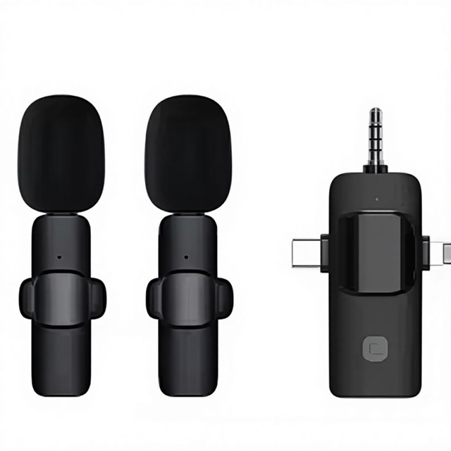 Aidi Professional 3 in 1 Wireless Lavalier Microphone Type-C Connector for Video Shooting Mobile Phones IPads TikTok Camera