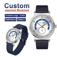 Mouvement personnalisé 1L45 avec logo personnalisé, montre minimaliste en acier inoxydable de 40 mm pour les marques