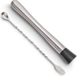 Best Selling Eco-Friendly Modern <b>Small</b> Moq Bartender Kit Tool Stainless Steel Cocktail Muddler and Mixing <b>Spoon</b> Set for Bar - Product Image 1