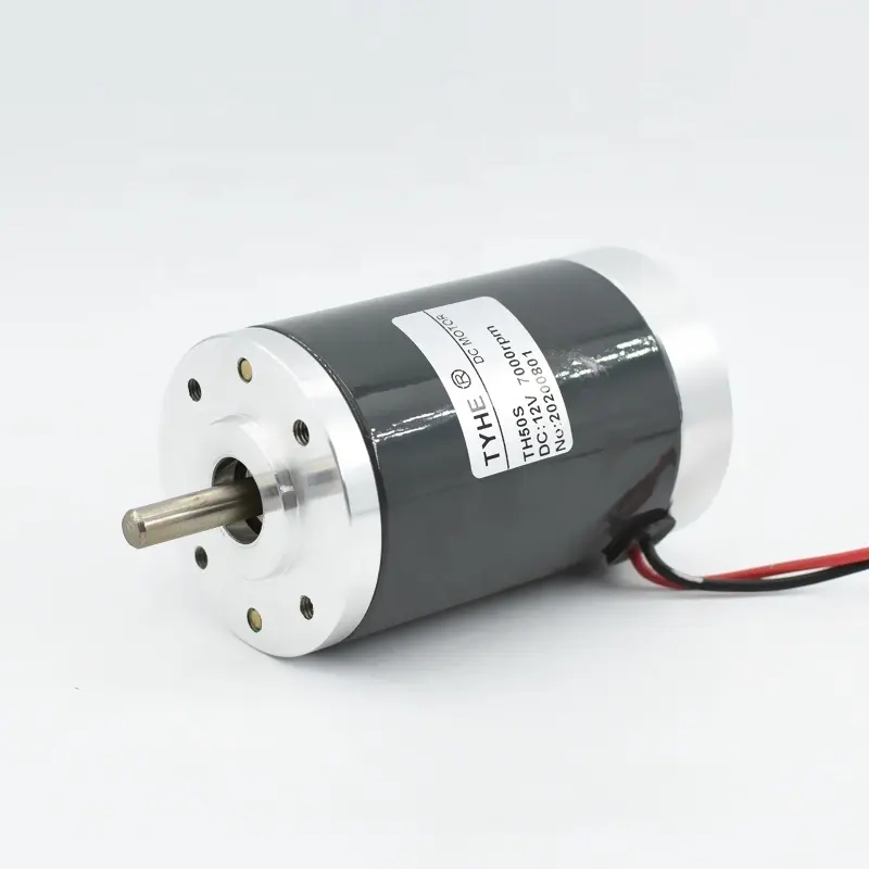 Alta Potência 12V 24V 50mm Mini Motor DC com Freio Velocidade Ajustável 1800RPM 4000RPM para Uso de Ventilador 50W 60W 70W