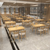 Solution de mobilier haut de gamme pour la restauration commerciale : Table de restaurant élégante en bois grainé et chaises ergonomiques à dossier pour la restauration fine