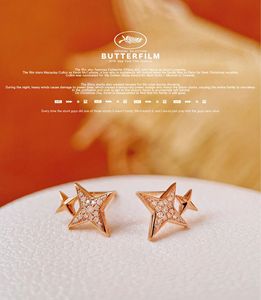 Boucles d'oreilles clous en diamant naturel Xinfly, or blanc 18 carats, design double étoile étincelant pour femme, pour usage quotidien ou formel, cadeau d'anniversaire - Product Image 3