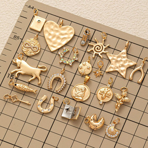 Nouveaux pendentifs en cuivre plaqué or 18 carats, accessoires de bricolage, breloques pour colliers, pendentifs populaires, vente en gros - Product Image 2