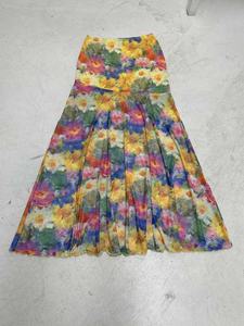 Sweet Natural Soft Summer Color <b>Skirt</b>-Painterly Ombre Print Sheer Mesh Bodycon <b>Midi</b> <b>Slit</b> - Product Image 2