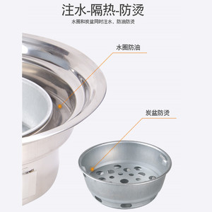 Parrilla de Carbón para Asar, de Acero Inoxidable, para Interiores y Exteriores, Juego de Fogatas para Acampar, Pequeña de 34.5 cm, Grande de 39.5 cm - Product Image 5