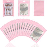 Sacs plats refermables en aluminium transparent multicolores, à fermeture éclair, pour produits de beauté