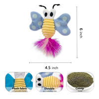Nouveau jouet interactif pour chat personnalisé, papillon en peluche douce, jouet amusant pour chat avec plume
