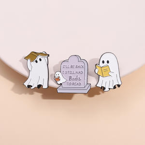 <span class=keywords><strong>3</strong></span> Cute Boo Ghost Metal Esmalte Pins Custom Halloween Broches Lapel Badges Engraçado Soft Esmalte Pin para Ocasiões de Páscoa - Product Image 3