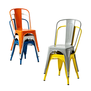 Chaise en métal de style industriel classique, empilable, vintage, pour <span class=keywords><strong>restaurant</strong></span>, café, bistrot, extérieur, jardin, usage commercial - Product Image 6