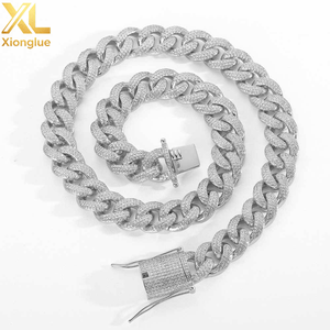 15mm Cuban Link <b>Chain</b> Necklace <b>Iced</b> <b>Out</b> Chunky Cadena Zircon Hip Hop Cuban <b>Chain</b> - Product Image 2