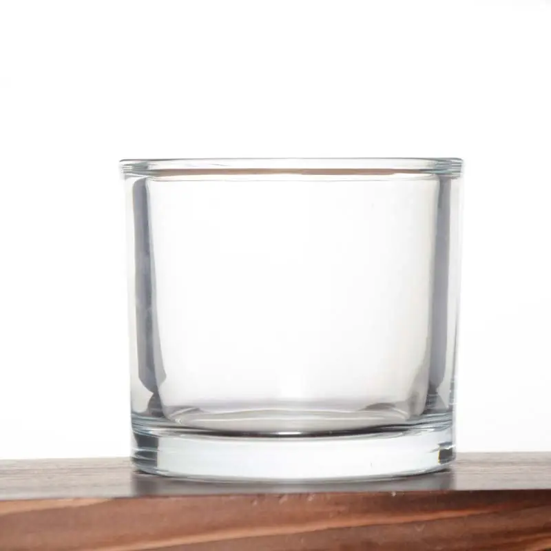 अरोमाथेरेपी मोमबत्तियों के लिए थोक उच्च गुणवत्ता वाले मोटे ग्लास सोयाबीन मोमबत्ती कप