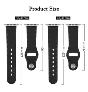 Pulseira luxuosa de couro, para apple watch de 38mm, 42mm, 45mm, para homens e mulheres, pulseira de relógio genuíno, feita à mão