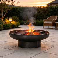 Brasero vintage en acier Corten, portable, pour brûler du bois, foyer en métal pour jardin, patio, camping, décoration