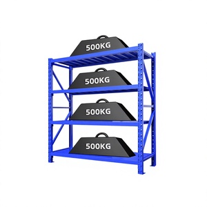 Industrial 4 Tier Durable Powder Coated Warehouse Shelving Adjustable Foldable Q235 Steel Storage System (1500x500x2000mm) - Product Image 2