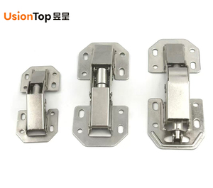 UsionTop 両開き隠しソフトクローズドアヒンジ 金属製 4インチ 油圧ヒンジ キッチン/ワードローブ/家具/キャビネット用 フロッグヒンジ - Product Image 1