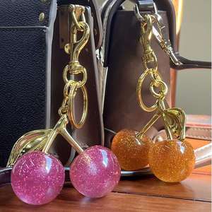 Vintage Fashion Women's Bag Pendant Car Keychain Accessory Cherry <b>Sweet</b> Fruit Resin Accessory Keychain - Product Image 4