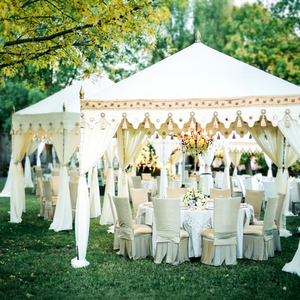 Traditional Indian Luxury Iron Marque Wedding <b>Tent</b> Mehndi Ceremony Beach Party Use-Durable Portable <b>Red</b> White 3x6m SSV T JODH-87 - Product Image 1
