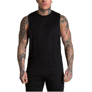 Gilet de fitness d'été pour hommes décontracté confort respirant séchage rapide couleur unie T-shirt Spandex/coton bouffée impression transpiration - Product Image 4