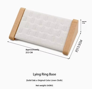 Environment Protection Stackable Jewelry Trays Solid Wood Microfiber Jewelry Display Stand - Product Image 2
