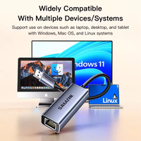 SAMZHE Aluminium Alloy USB2.0 Eksternal 10/100Mbps Adaptor Ethernet Berkabel RJ45 LAN untuk Desktop Laptop 17.5cm