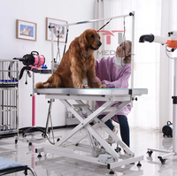 Produits de toilettage pour animaux de compagnie MT Medical, adaptés aux chiens et aux chats, table de toilettage en verre trempé givré, personnalisation acceptée.