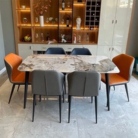 Ensemble de table à manger moderne pour cuisine, 4 à 6 places, luxe