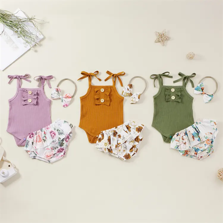 1-18 Months Newborn Baby Girls Floral Suit Infant Clothes Sets Baby Clothing For Girl