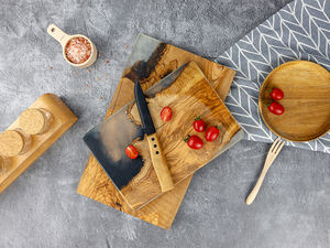 Natuurlijk huis klein ambachtelijk olijfhouten hars decoratief kaas fruit voedsel serveerplank - Product Image 2