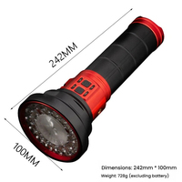 Linterna LED Táctica de Alta Potencia y Largo Alcance, Recargable Tipo-C, Zoom Telescópico, Enfoque Ajustable, IP65 Impermeable, 20000 Lúmenes