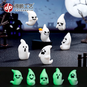 Miniaturas de Fantasmas Brillantes en la Oscuridad para Halloween, Manualidades de Resina, Decoraciones DIY, Adornos de Escritorio, Uso en Interiores - Product Image 2