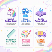 Costume gonflable personnalisé de licorne pour adulte, mascotte gonflable pour fête d'Halloween, cosplay, combinaison intégrale, fournisseur en gros