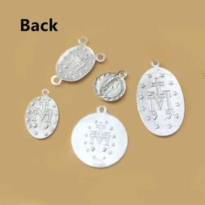 B4968 <span class=keywords><strong>Lovestory</strong></span> Oferta Especial Colgante de Plata de Ley 925 con Diseño Clásico de Retrato de María para Niños, Forma de Moneda, Bañado en Oro de 14k - Product Image 3