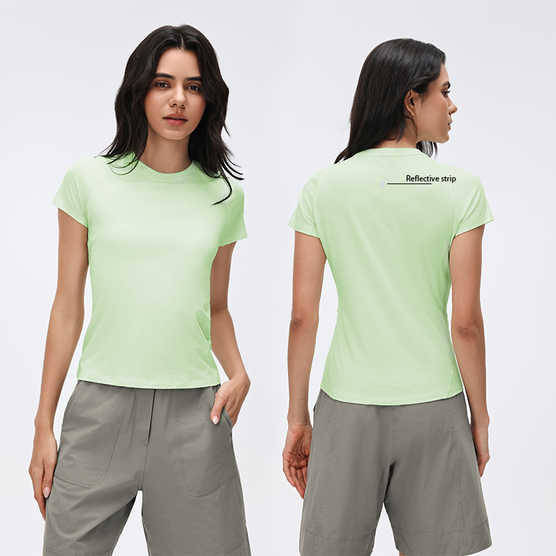 Roregal 2026 New Round Neck Women's Short Sleeve T-Shirt Breathable Moisture-Wicking Exercise Yoga T-shirt
