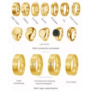 Bague personnalisée hypoallergénique, résistante à la corrosion et imperméable, en acier inoxydable plaqué or 14k 18k, bague de fiançailles pour femmes - Product Image 3