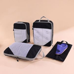 Ensemble de 4 sacs de rangement de bagages compressibles portables et durables, personnalisables, imperméables et pliables pour les voyages - Product Image 4