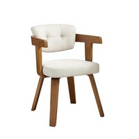 Fauteuil rembourré en tissu de style moderne du milieu du siècle, avec rembourrage en mousse et pieds en bois, idéal pour les petits espaces, bureau à domicile, salon, chambre à coucher
