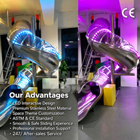 Tube LED en acier inoxydable 304 personnalisé, équipement de terrain de jeu intérieur interactif sensoriel avec éclairage RVB pour FEC