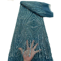 NI.AI paillettes dentelle perlée mariage rayure dentelle tissu luxe paillettes brodé dentelle tissu avec séquence