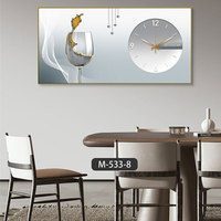 Horloge moderne restaurant mur salon lumière luxe cristal porcelaine peinture chambre décoration peinture cadre peinture